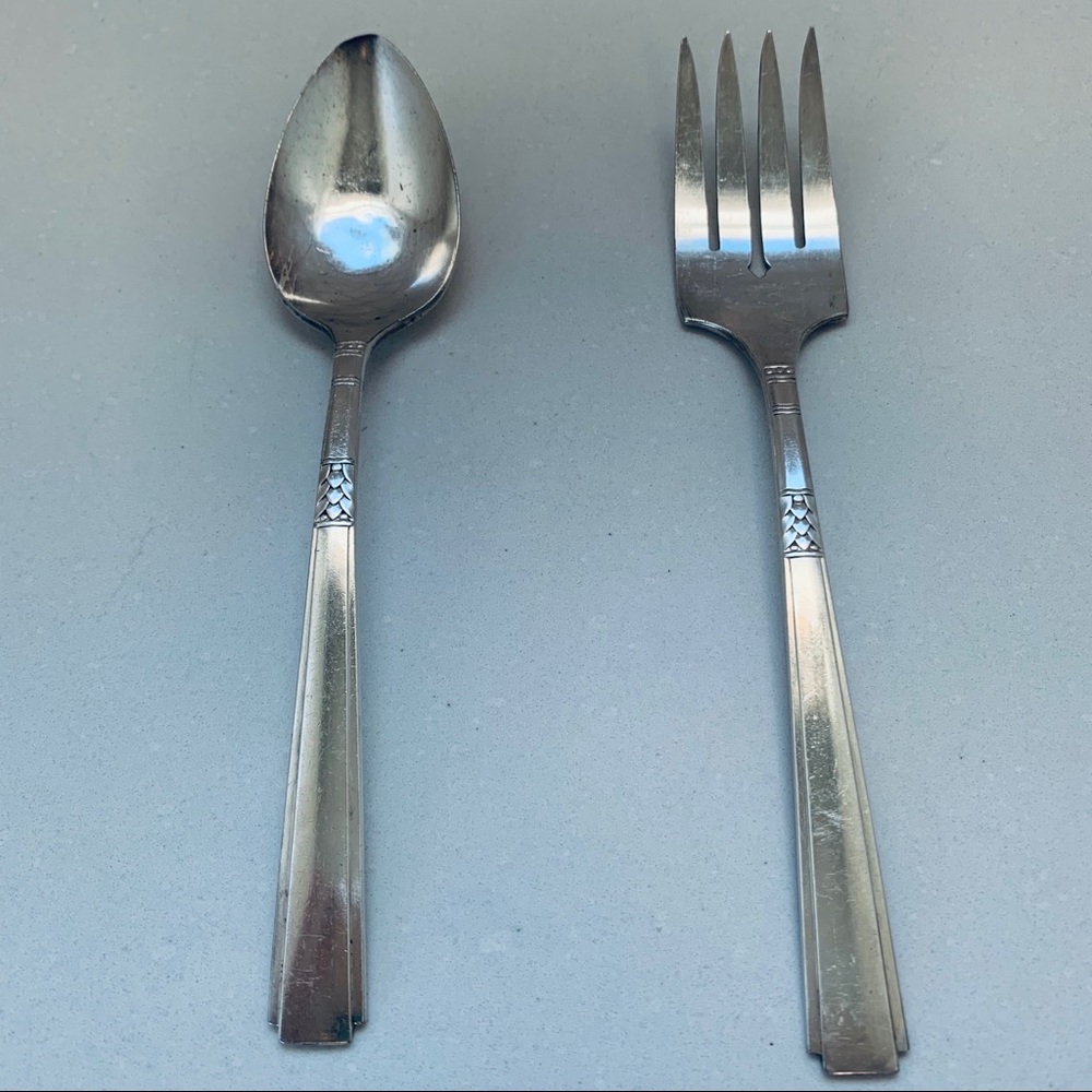 WMA Rogers Capri Meat Serving Fork & Spoon Set